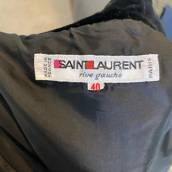 Vintage Saint Laurent Velvet Pencil Skirt Size 40 - Picture 7 of 8
